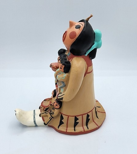 Vtg Native American Indian Storyteller Figure Candle Southwest Mother of Many - Picture 5 of 7