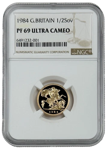 1984 Great Britain 1/2 Sovereign Proof Gold Coin NGC PF 69 UC