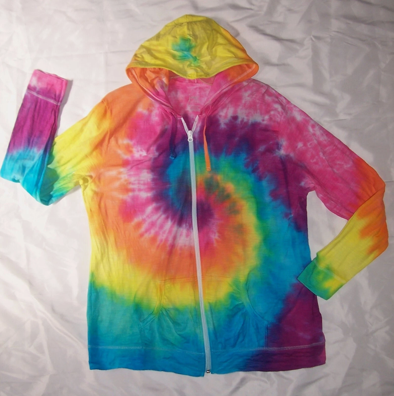 XXL HOODIE SHIRT JACKET TIE DYE WOMENS JMS PLUM MANGO AQUA PINK 2XL SLUB J My S