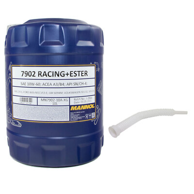 Motoröl Öl OEL MANNOL Racing+Ester 10W60 API SN/CH-4 10 Liter inkl. Ausgießer