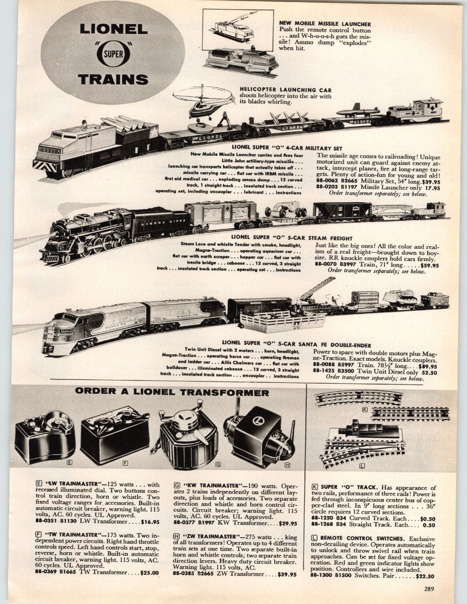 1960 PAPER AD 10 PG Lionel Toy Electric Trains Super O Santa Fe Double Ender