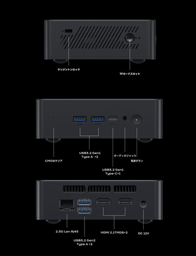MINISFORUM UN100P Mini PC Intel N100 DDR4 16GB 256GB SSD From JPN - Afbeelding 3 van 9