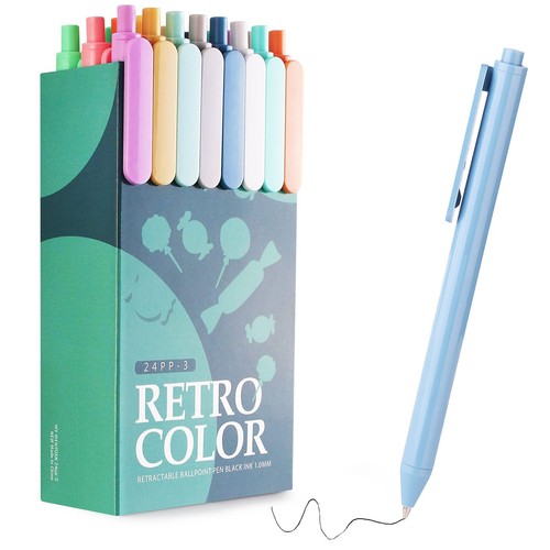 Cute Pens 24 Pcs Fine Point Smooth Writing Pens Personalized Ballpoint Pens B...