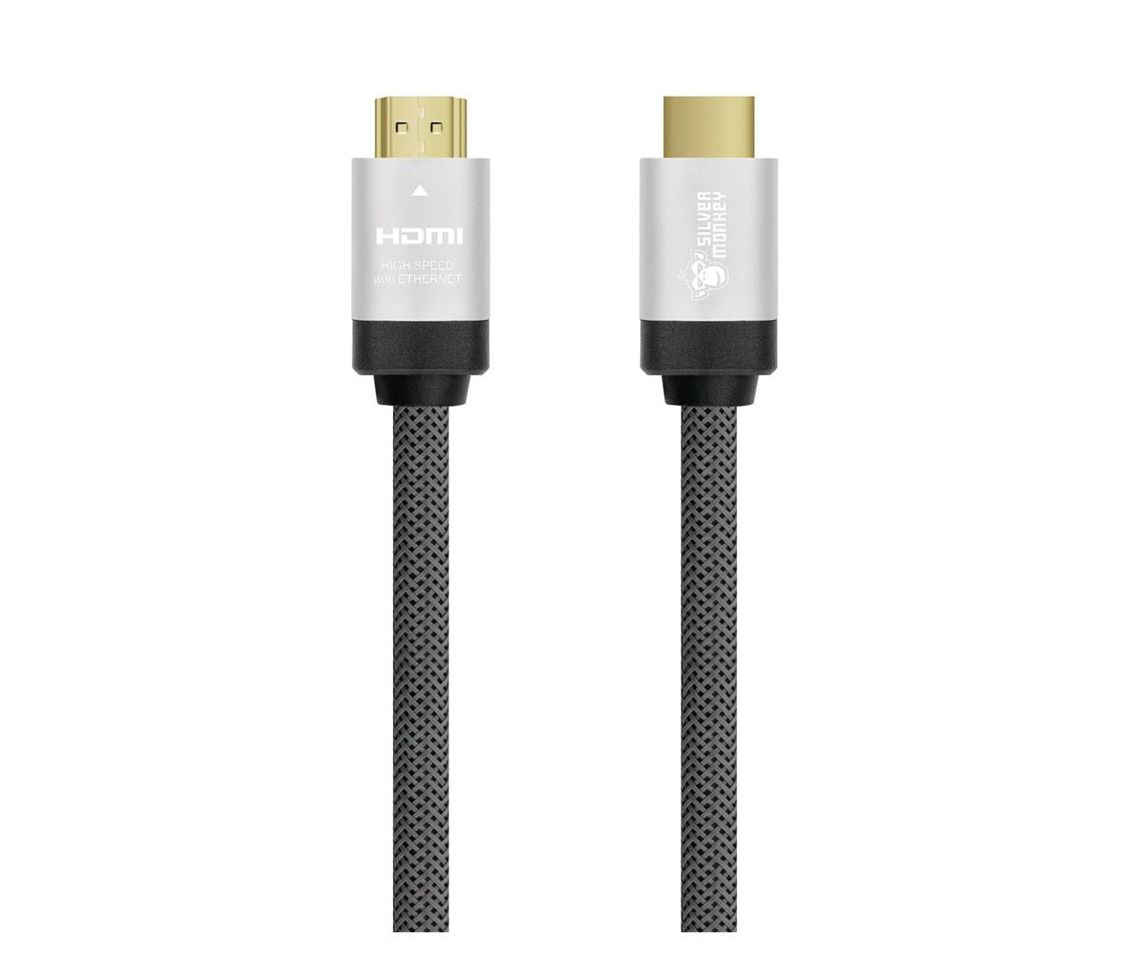 Silver Monkey HDMI 2.0 - Кабель HDMI, видео-аудио кабель geflochten длиной 2 м
