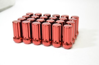 32 RED SPLINE TUNER LUG NUT 14X1.5 +KEY CHEVY SILVERADO 2500 3500