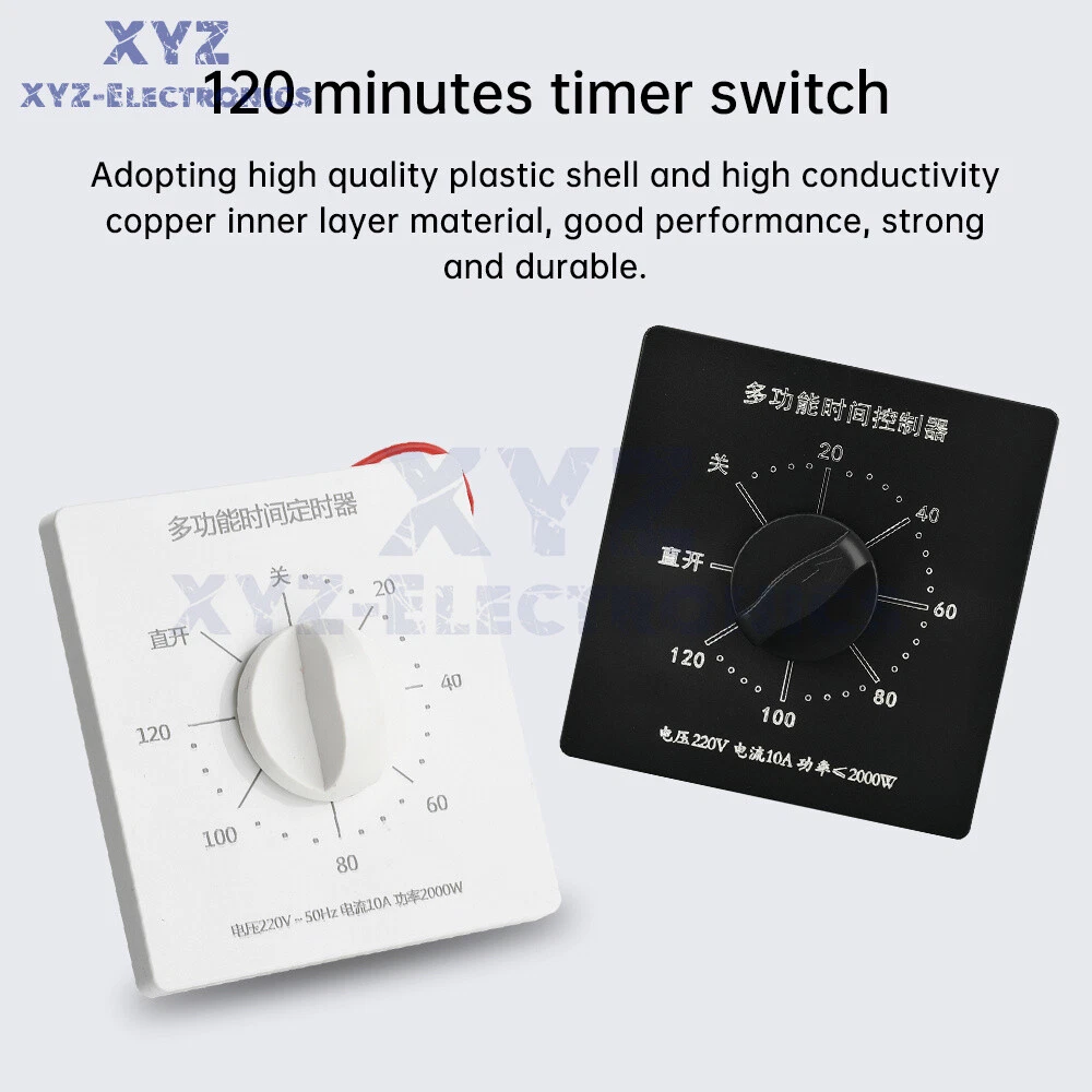 120 Minutes Timer Switch 220V Countdown Auto Power Off Mechanical Timer Control