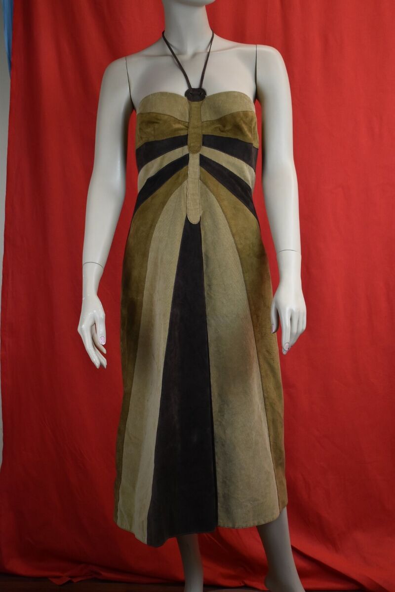 NWD DOLCE GABBANA BROWN COTTON SLEEVELESS ZIP HALTER LINING NWD DOLCE GABBANA BROWN COTTON SLEEVELESS ZIP HALTER LINING