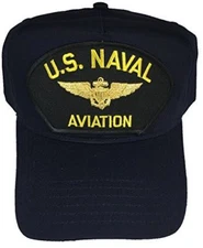 US NAVAL AVIATION W/ AVIATOR WINGS BADGE HAT CAP PILOT NAVIGATOR VETERAN USMC