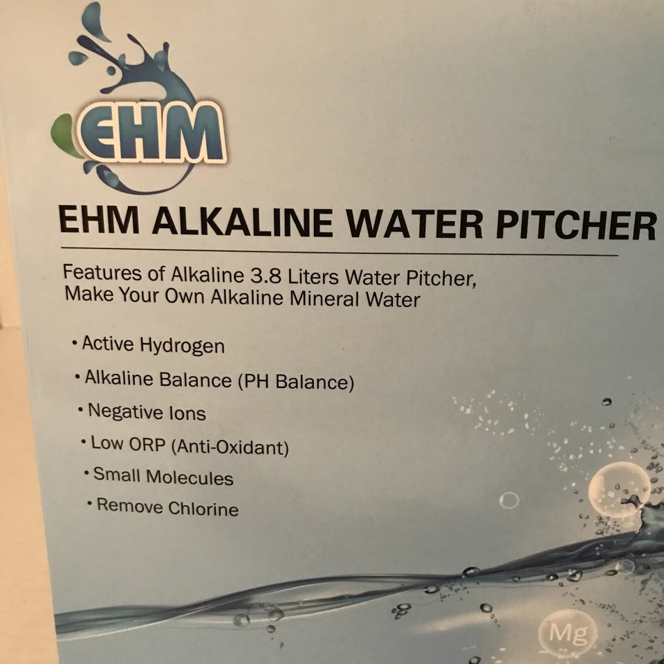 EHM Ultra II 3.8L Alkaline mineral water Pitcher Negative Ions Remove Chlorine - Image 3 of 4