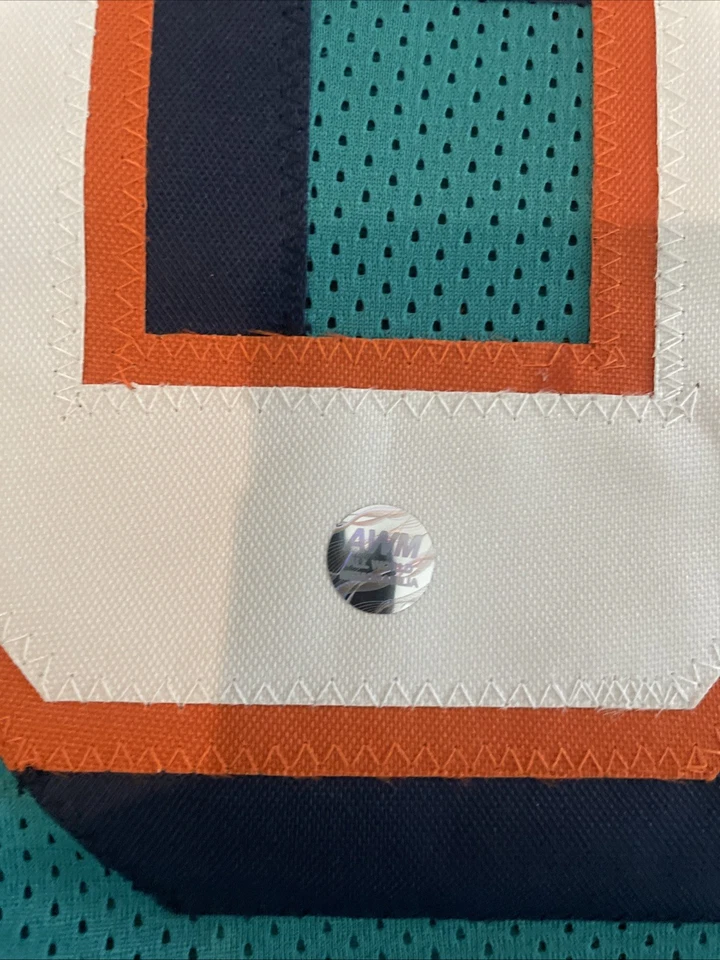 Camiseta personalizada Fred Barnett firmada a mano de los Miami Dolphins (AWM) Foto 4 de 4