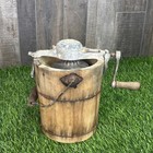 Antique White Mountain Arctic Hand Crank Ice Cream Freezer Wood Bucket USA
