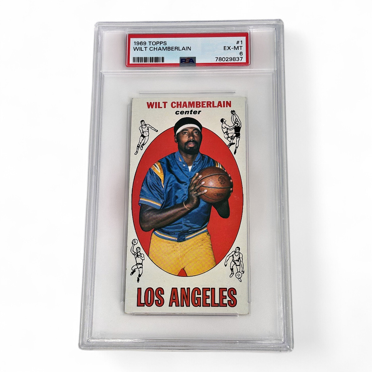 1969 Topps Wilt Chamberlain #1 Graded EX-MT PSA 6