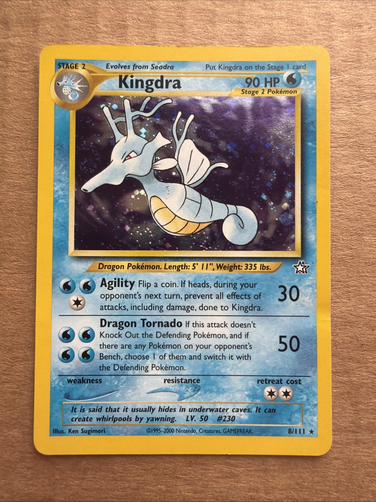 Pokémon TCG Kingdra Neo Genesis 8/111 Holo Unlimited Holo Rare