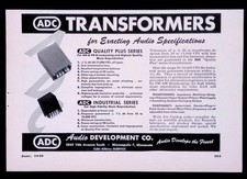 Pubblicità rivista Audio Development Co. - Minneapolis, MN - anni '40 - 8,25" x 5,75" E42