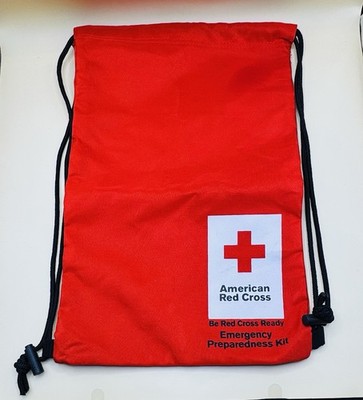 American Be Red Cross Ready Emergency Preparedness Empty Drawstring Bag 17''