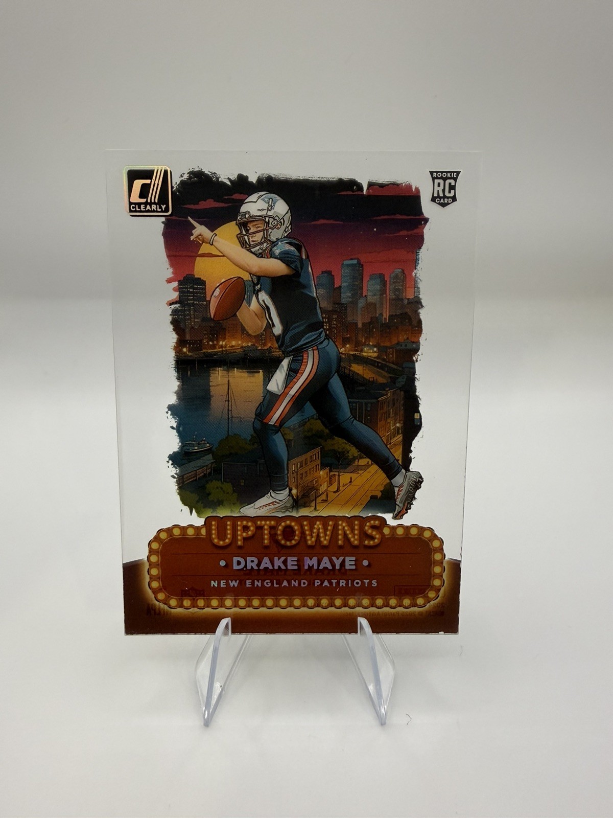 Drake Maye - Uptowns Clearly Rookie Card - 2024 Panini Donruss