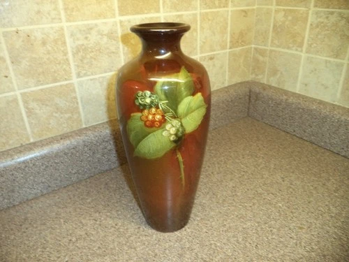 Weller Louwelsa Art Pottery Vase – Hand Painted Floral – 10” Rare~ Artist Signed