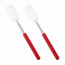 2Pcs 29.5" Telescoping Sponge Stick for Pottery, White/Red(1.18"W)