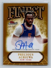 Precious Achiuwa 2024-25 Finest #FA-PA Finest Autographs Gold Refractor Knicks
