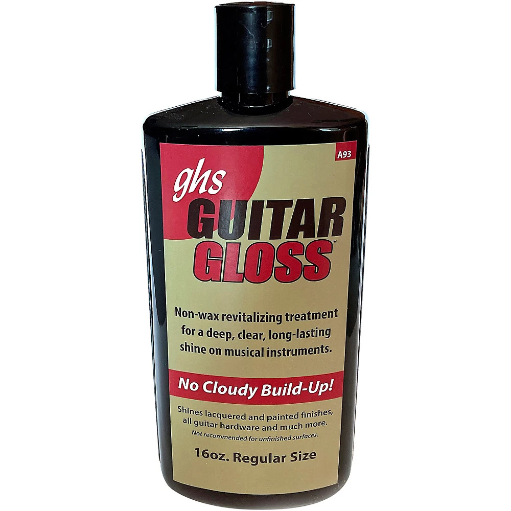 GHS 16 oz Guitar Gloss Cleaner A93 Non-Wax Shines Lacquered Surfaces 6890₽