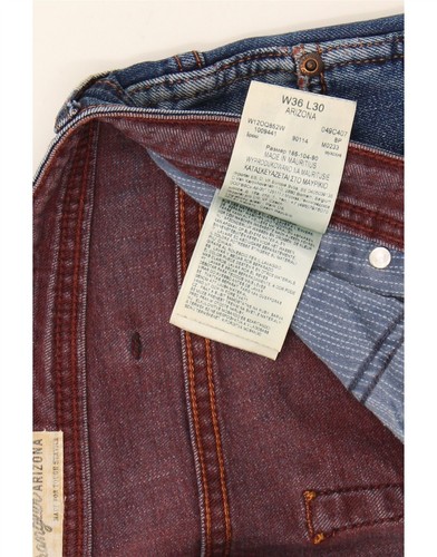 WRANGLER Mens Arizona Straight Jeans W36 L30 Blue Cotton NN05 - 第 3/4 張圖片