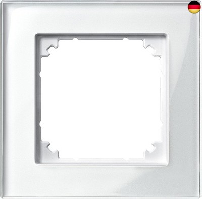 Schneider Electric Merten M-Plan-Echtglasrahmen, 1-fach, IP20, brillantweiss,