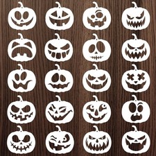 Halloween Pumpkins Face Stencils, 20pcs Pumpkin Face Stencils for Carving Pai...