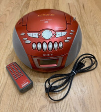 Sony CFD-E75 Portable Boombox CD/Radio/Cassette W/AC Cord And Remote Works