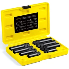 Topec 8Pcs Spline Lug Nut Socket Set | 5, 6, 7, 12 Spline Locking Lug Nut Key...