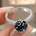 1 Ct Deep Blue 925 Sterling Silver Moissanite Ring Round Cut Pave Band Size 7
