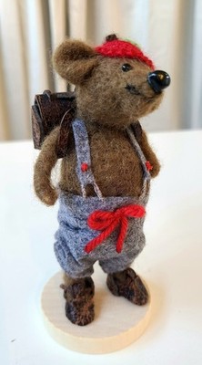 One-of-a-kind Briar & Burrow Felted Wool Travelling Bear *Hand-crafted*