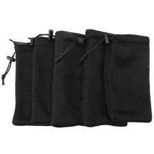 5-Pack Nylon Mesh Drawstring Storage Pouch Bag - 3.5 x 7.3 Inch Multi3058