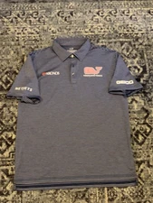VINEYARD VINES PGA TOUR ISSUE PLAYER POLO SHIRT JT POSTON NETJETS GEICO MEDIUM