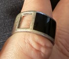Vintage Black Onyx Artisan 925 Sterling Silver Modernist Made In Thailand — photo 3