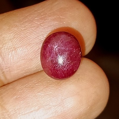 Natural Star Ruby Oval Shape 6 Rays Unheated Loose Gemstone 9.45 Carat 9X10.8 mm
