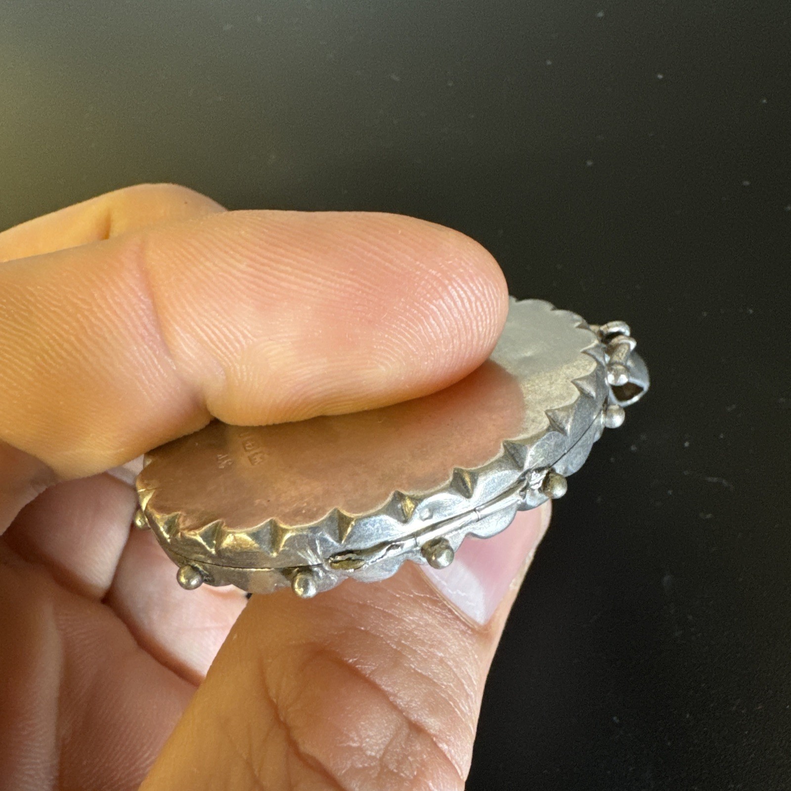 Large Antique Victorian locket  solid Silver & Go… - image 9