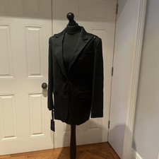 Giacca nera Pinko nuova con etichetta con cappuccio staccabile EUR 44 / UK 16