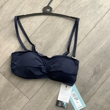 Marks & Spencer Ladies Non Wired Bandeau Bikini Top Size 12 Navy