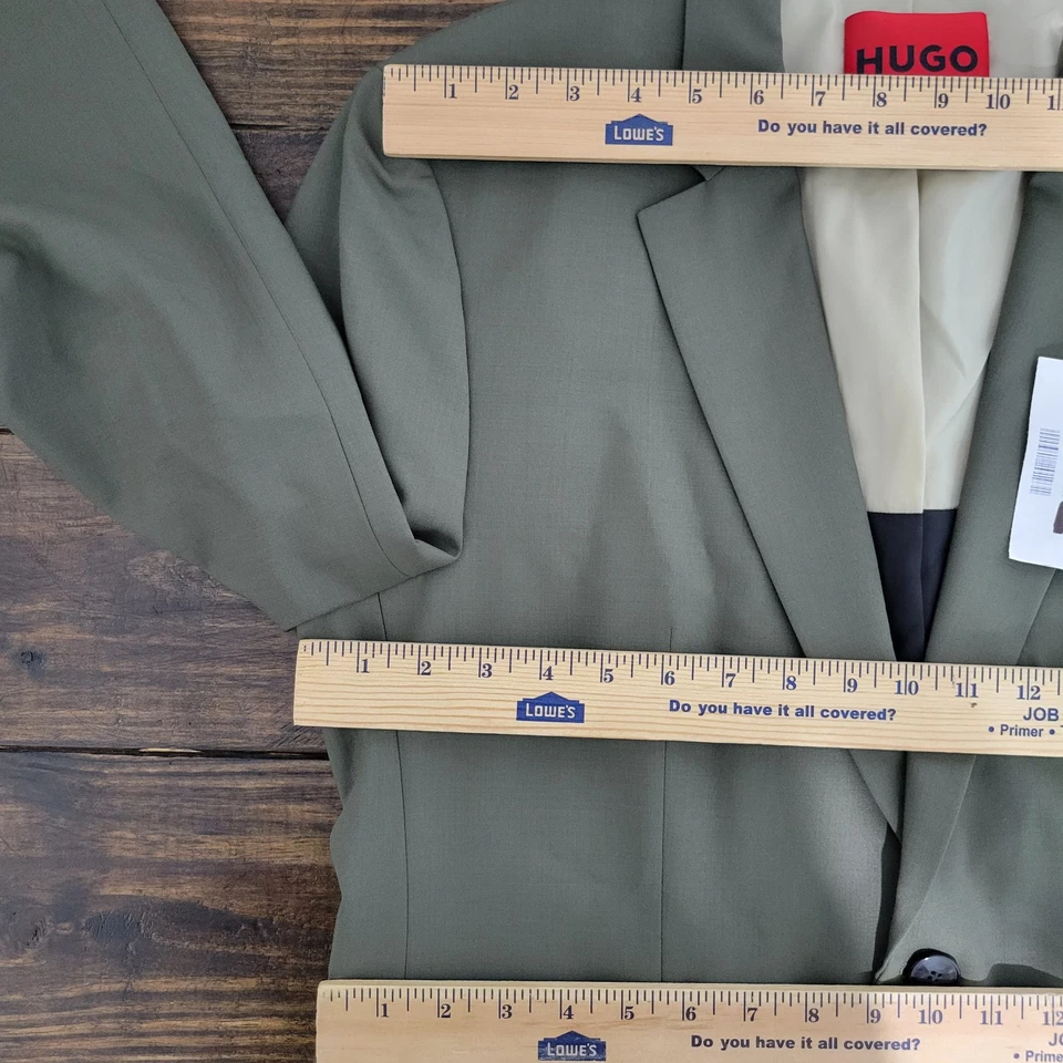 HUGO BOSS Men's Sport Coat Blazer Two Button Olive Wool Blend Super Flex 40R US - Image 2 of 4