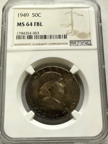 1949 P Franklin Half Dollar NGC MS64 FBL