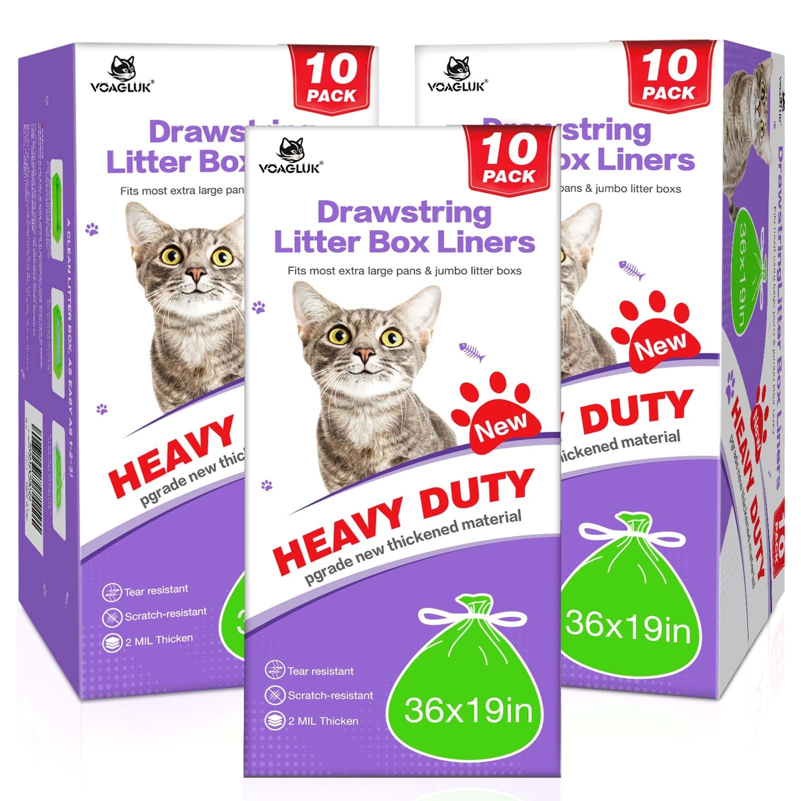 Liners Heavy Duty Super Thick 2mil Jumbo Drawstring Cat Litt