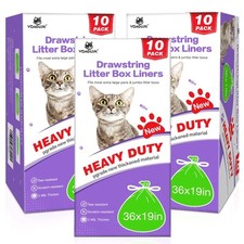 Litter Box Liners Heavy Duty Super Thick 2MIL Jumbo Drawstring Cat Litter Lin...