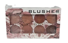 NIB MISS ROSE PROFESSIONAL MAKE UP Blusher 8-Color Blush Palette With Brush