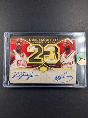 Michael Jordan LeBron James Dual Auto Patch 23/23 FACSIMILE REPRINT Exquisite