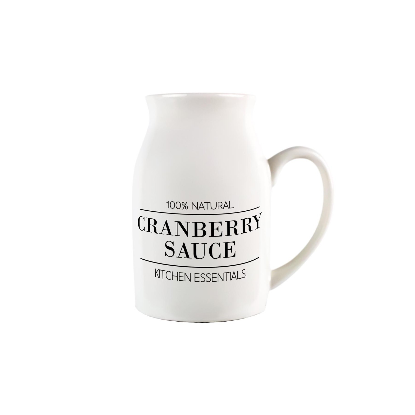 Minimalist Cranberry Sauce Jug - Small Porcelain Pitcher with Handle