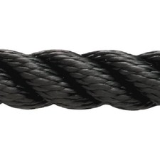 New England Ropes Premium 5/8" D x 15' L Black Nylon 3-Strand Dock Line