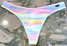 NEW Victoria Secret PINK Ribbed Cotton Thong - Pink Bubble Sunset - XL or XXL