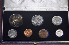 South Africa 1966 Proof set in case with 0.800 silver 1 Rand, KM#PS67, SAM box