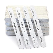 100Pcs Wooden Nail File100/180/240 Double Side Manicure UV Gel Tips Tools