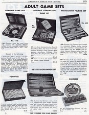 1947 Print Ad of Backgammon Chess Checkers Dominoes Game Sets